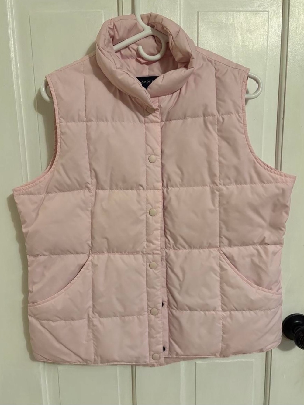 Lands’ End Light Pink Quilted Puffer Vest - Women's Sleeveless Coat